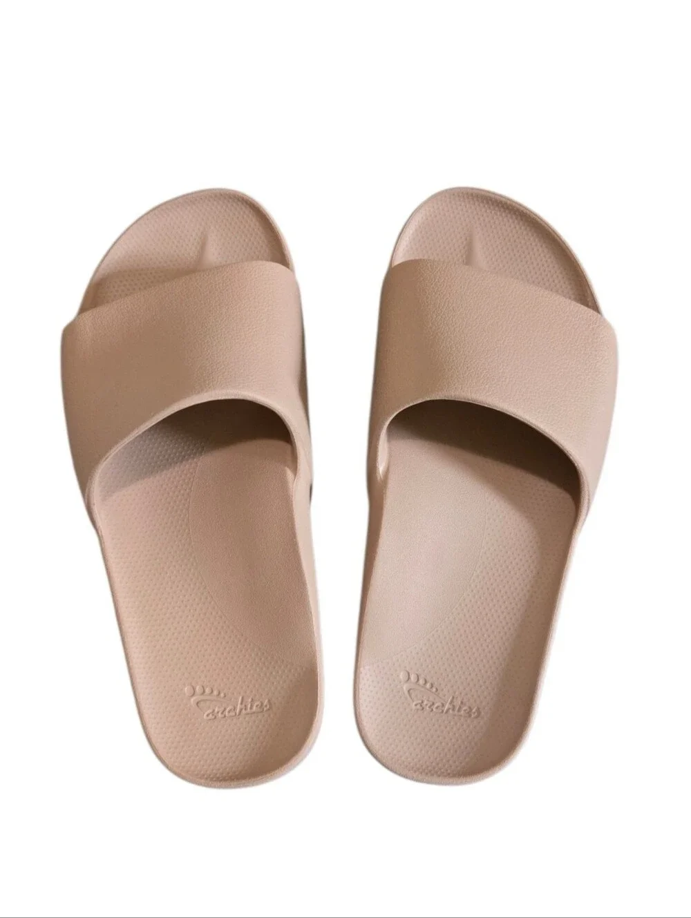Archies Tan Slide Sandals Unisex Men's 8 / Women's 9 Neutral Medium Beige